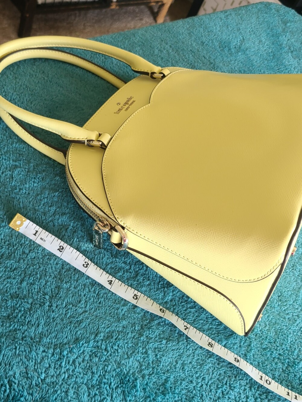 Kate Spade Payton Medium Dome Satchel in a yellow Frosty Lime - Picture 13 of 15